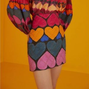 ❤️ farm rio heart quilted mini skirt ❤️